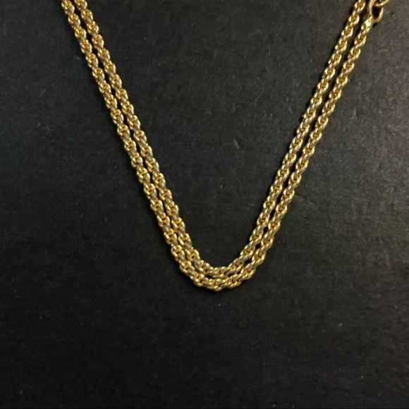 AUTH Christian Dior CD Logo Tone Pendant Necklace Gold - Picture 4 of 6